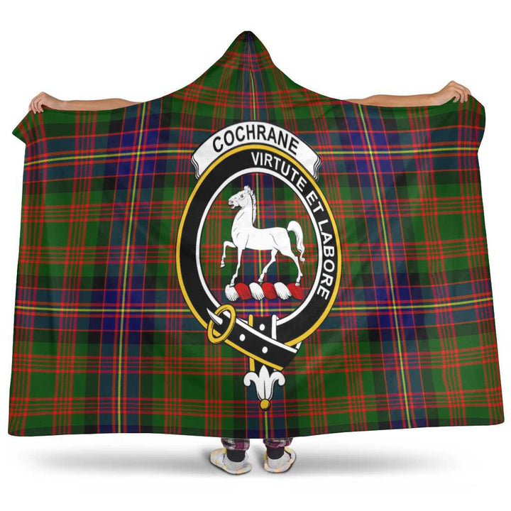 Scottish Cochrane Clan Crest Tartan Hooded Blanket Tartan Plaid 1