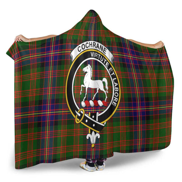Scottish Cochrane Clan Crest Tartan Hooded Blanket Tartan Plaid 2