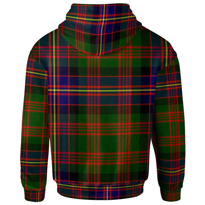 Scottish Cochrane Clan Crest Tartan Hoodie Back Side Tartan Plaid