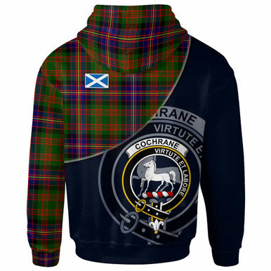 Scottish Cochrane Clan Crest Tartan Hoodie - Bend Style Back Side Tartan Plaid