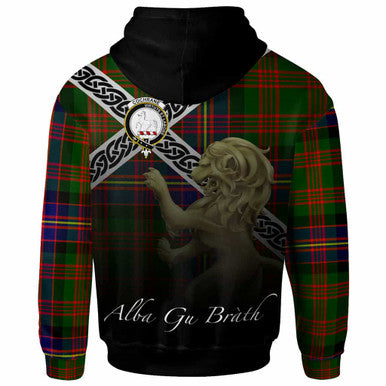 Scottish Cochrane Clan Crest Tartan Hoodie - Scotland Lion Back Side Tartan Plaid