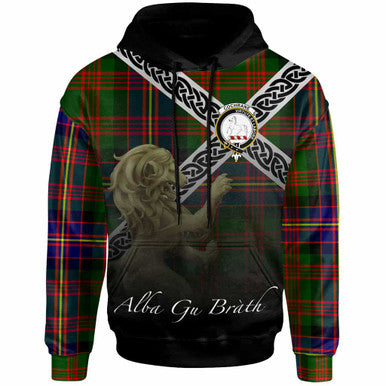 Scottish Cochrane Clan Crest Tartan Hoodie - Scotland Lion Front Side Tartan Plaid