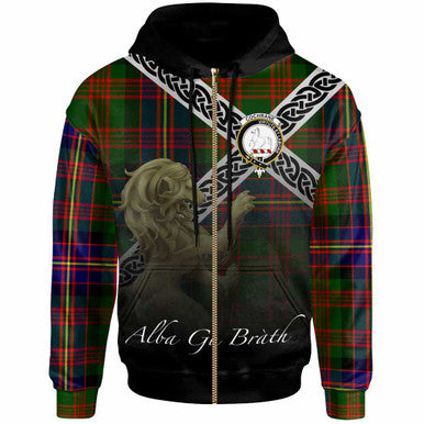 Scottish Cochrane Clan Crest Tartan Hoodie - Scotland Lion Zip-up Tartan Plaid
