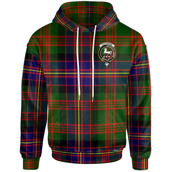 Scottish Cochrane Clan Crest Tartan Hoodie Front Side Tartan Plaid
