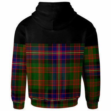 Scottish Cochrane Clan Crest Tartan Hoodie - Horizontal Style Back Side Tartan Plaid