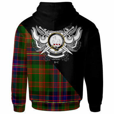 Scottish Cochrane Clan Crest Tartan Hoodie - Military Logo Back Side Tartan Plaid