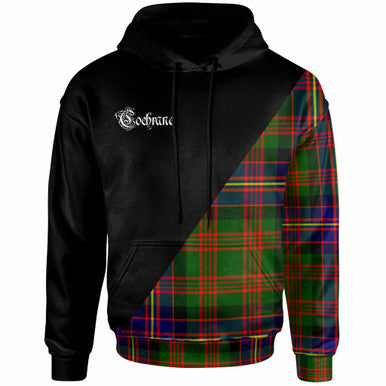 Scottish Cochrane Clan Crest Tartan Hoodie - Military Logo Front Side Tartan Plaid