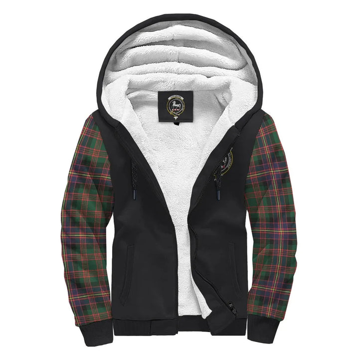 Scottish Cochrane Clan Crest Tartan Plaid Sleeve Sherpa Hoodie