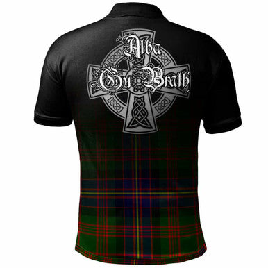 Scottish Cochrane Clan Crest Tartan Polo Shirt - Alba Gu Brath Family Crest Celtic Inspired Back Side Tartan Plaid