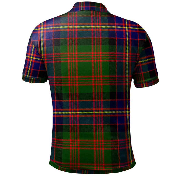 Scottish Cochrane Clan Crest Tartan Polo Shirt Back Side Tartan Plaid