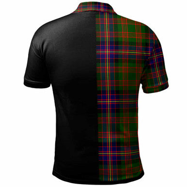 Scottish Cochrane Clan Crest Tartan Polo Shirt - Half in Me Back Side Tartan Plaid