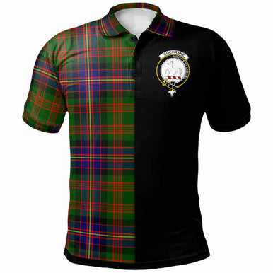 Scottish Cochrane Clan Crest Tartan Polo Shirt - Half in Me Front Side Tartan Plaid