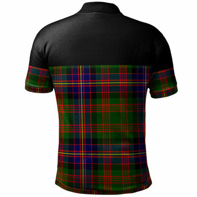 Scottish Cochrane Clan Crest Tartan Polo Shirt - Horizontal Style Back Side Tartan Plaid