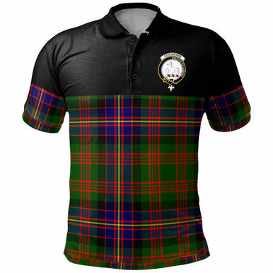 Scottish Cochrane Clan Crest Tartan Polo Shirt - Horizontal Style Front Side Tartan Plaid