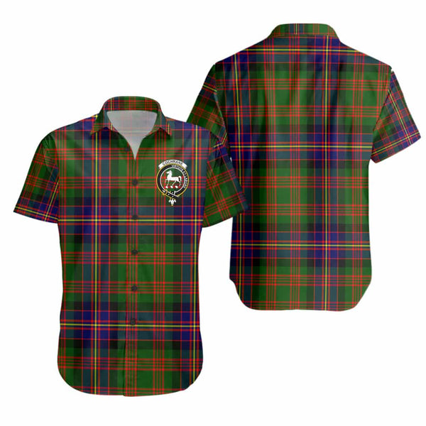 Scottish Cochrane Clan Crest Tartan Short Sleeve Shirt Tartan Plaid