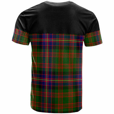 Scottish Cochrane Clan Crest Tartan T-Shirt - Horizontal Style Back Side Tartan Plaid