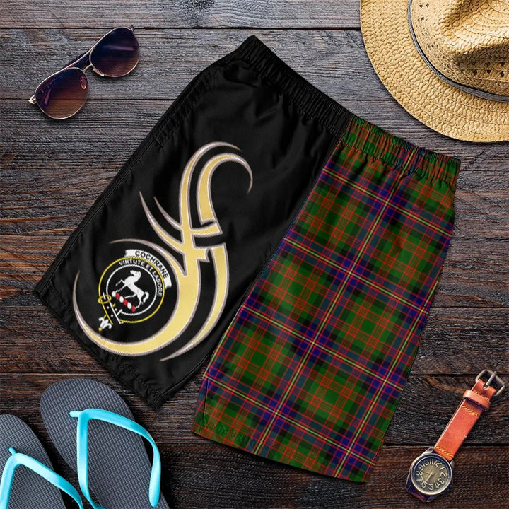 Scottish Cochrane Modern Clan Crest Tartan Believe in Me Men's Shorts