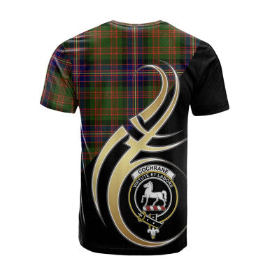 Scottish Cochrane Modern Clan Crest Tartan T-Shirt Believe in Me Back Side Tartan Plaid