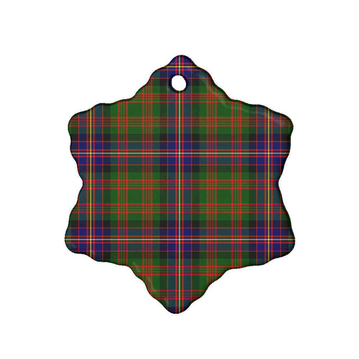 Scottish Cochrane Modern Clan Tartan Ceramic Ornament Snow Flake Shape Tartan Plaid