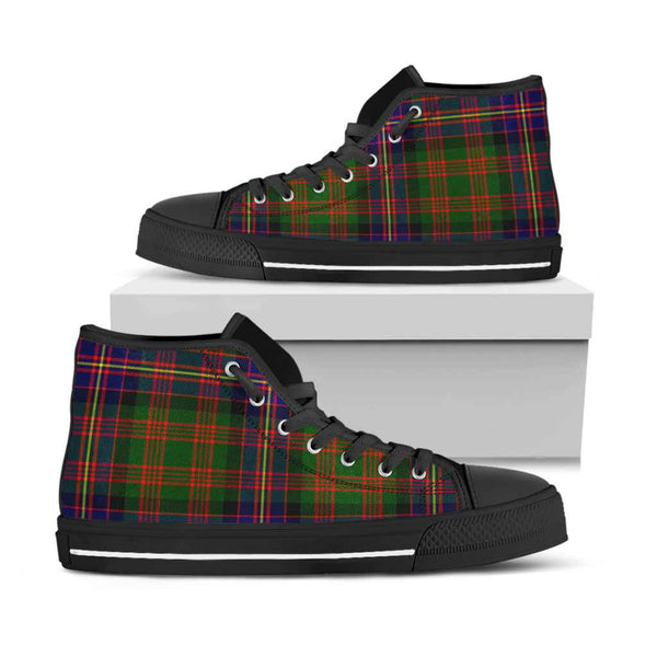 Scottish Cochrane Modern Clan Tartan High Top Shoes Black Sole Tartan Plaid