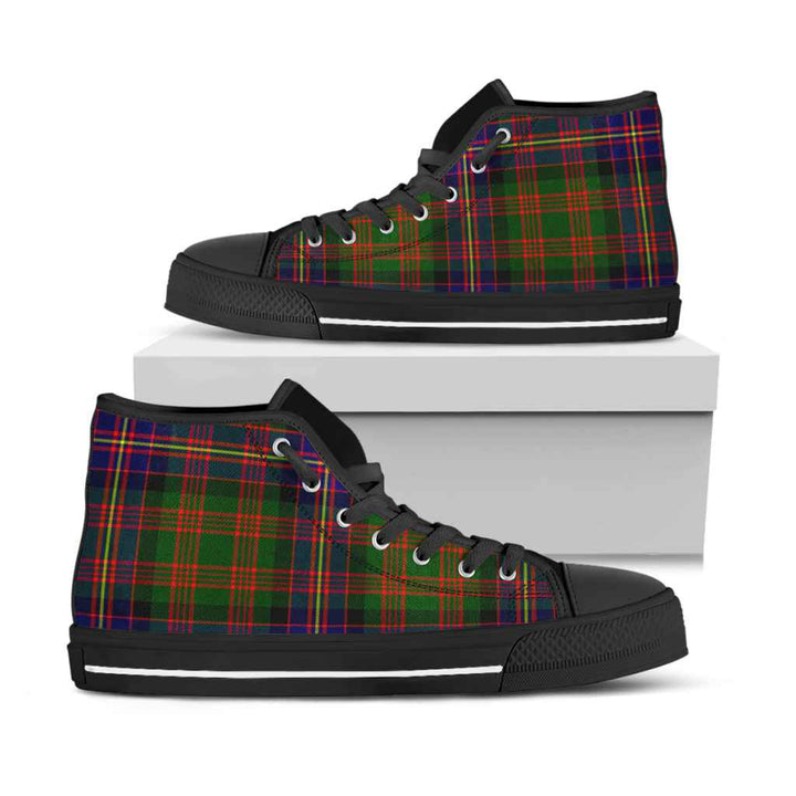 Scottish Cochrane Modern Clan Tartan High Top Shoes Black Sole Tartan Plaid