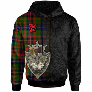 Scottish Cochrane Modern Clan Tartan Hoodie - Half Thistle Flowers Celtic Design Front Side Tartan Plaid