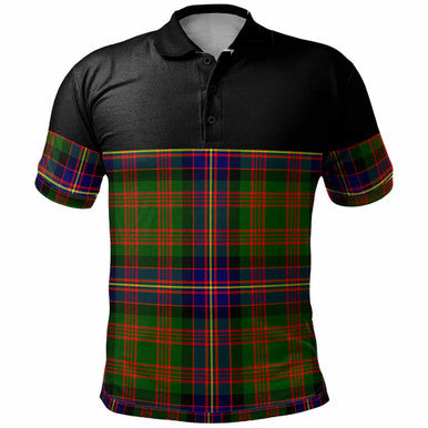Scottish Cochrane Modern Clan Tartan Polo Shirt - Horizontal Style Front Side Tartan Plaid