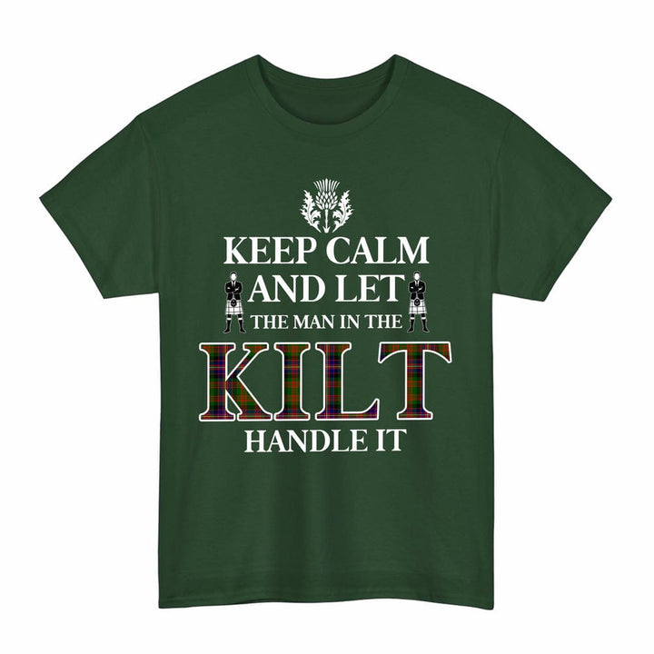 Scottish Cochrane Modern Clan Tartan T-Shirt - Keep Calm Tartan Plaid Forest Green Color
