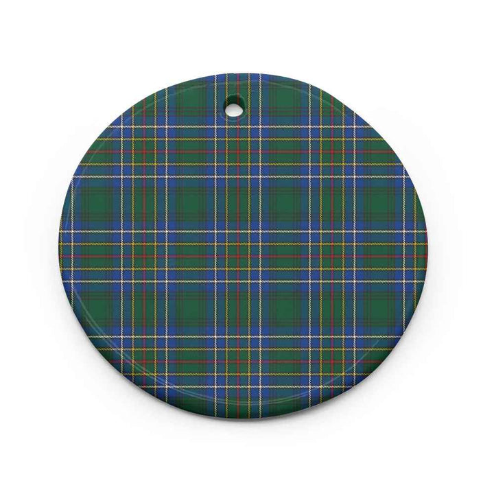 Scottish Cockburn Ancient Clan Tartan Ceramic Ornament Circle Shape Tartan Plaid