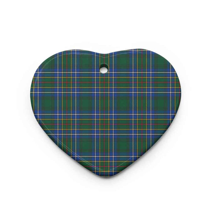 Scottish Cockburn Ancient Clan Tartan Ceramic Ornament Heart Shape Tartan Plaid