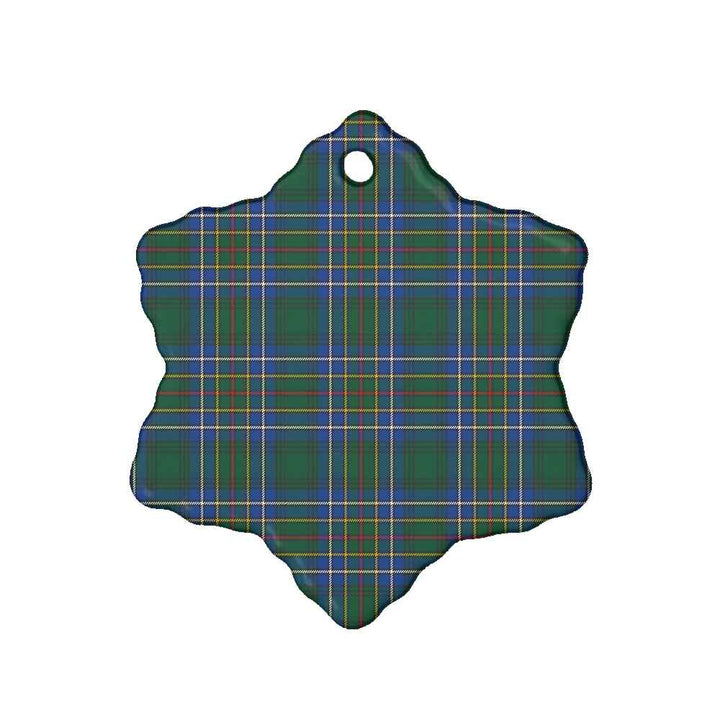 Scottish Cockburn Ancient Clan Tartan Ceramic Ornament Snow Flake Shape Tartan Plaid