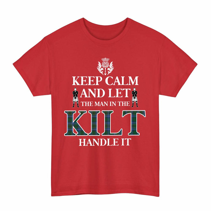 Scottish Cockburn Ancient Clan Tartan T-Shirt - Keep Calm Tartan Plaid Red Color