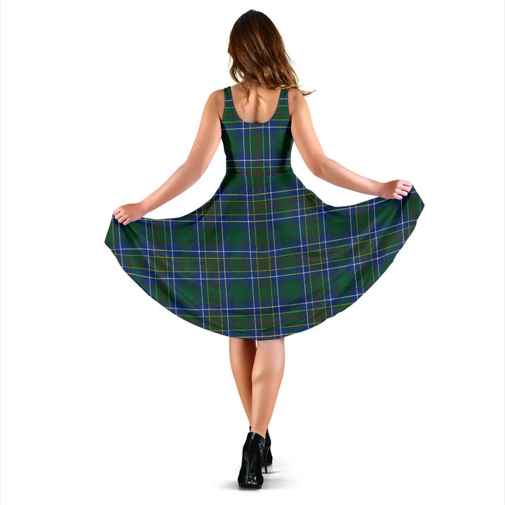 Scottish Cockburn Ancient Clan Tartan Women Midi Dress