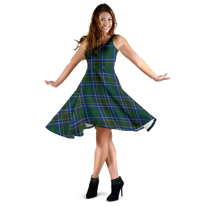 Scottish Cockburn Ancient Clan Tartan Women Midi Dress