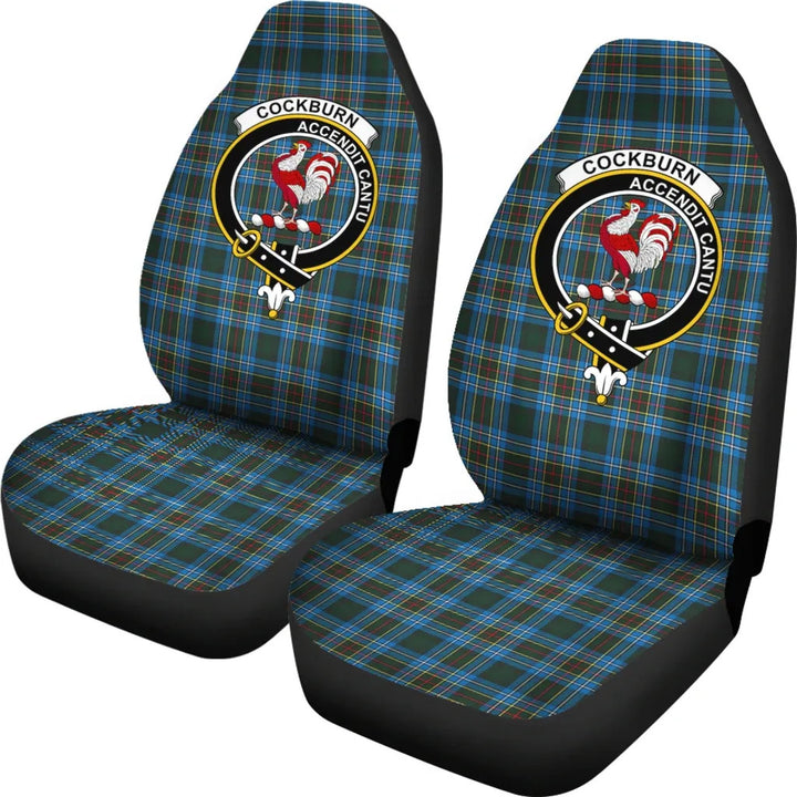 Scottish Cockburn Clan Crest Tartan Car Seat Covers 1