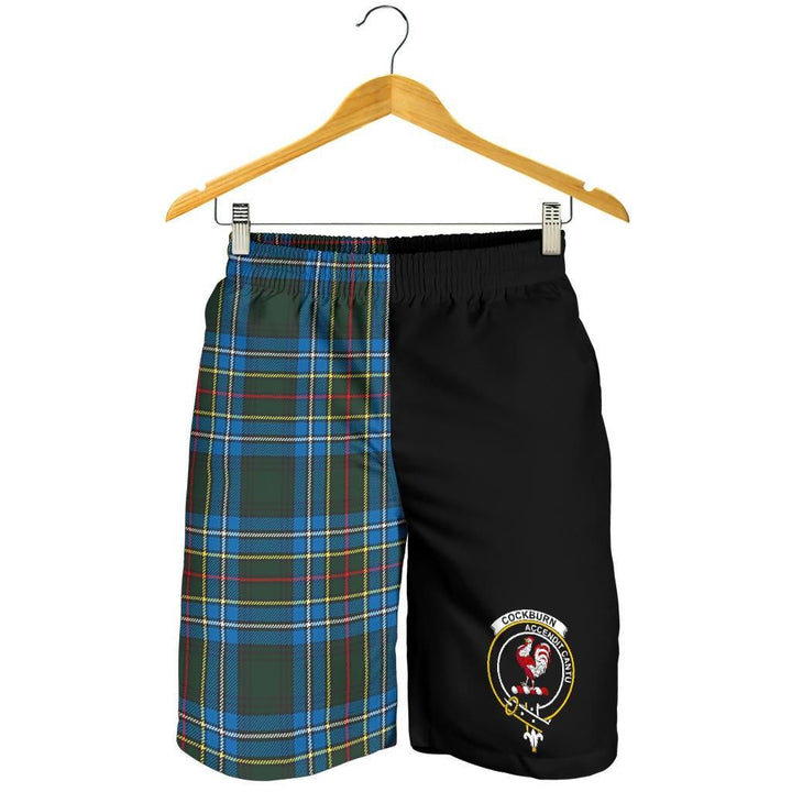 Scottish Cockburn Clan Crest Tartan Half of Me Men's Shorts