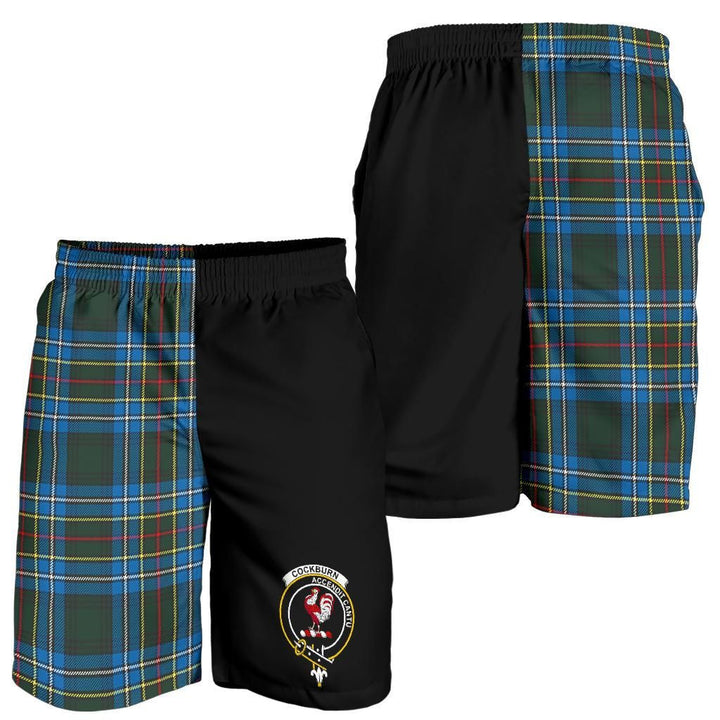 Scottish Cockburn Clan Crest Tartan Half of Me Men's Shorts