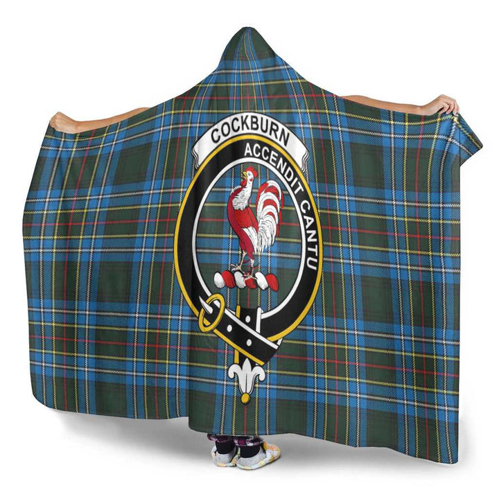 Scottish Cockburn Clan Crest Tartan Hooded Blanket Tartan Plaid 3