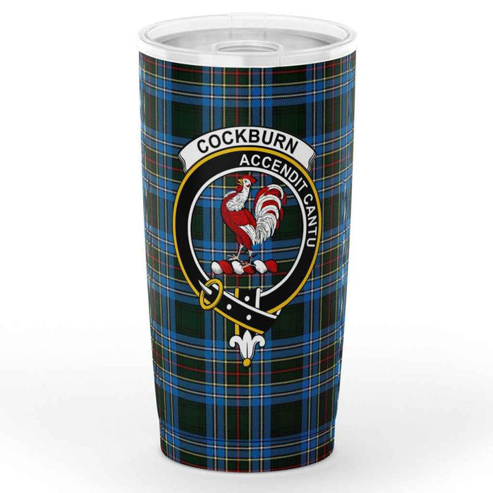 Scottish Cockburn Clan Crest Tartan Insulated Tumbler Tartan Plaid 1