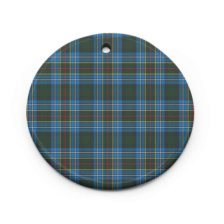 Scottish Cockburn Modern Clan Tartan Ceramic Ornament Circle Shape Tartan Plaid