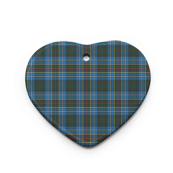 Scottish Cockburn Modern Clan Tartan Ceramic Ornament Heart Shape Tartan Plaid