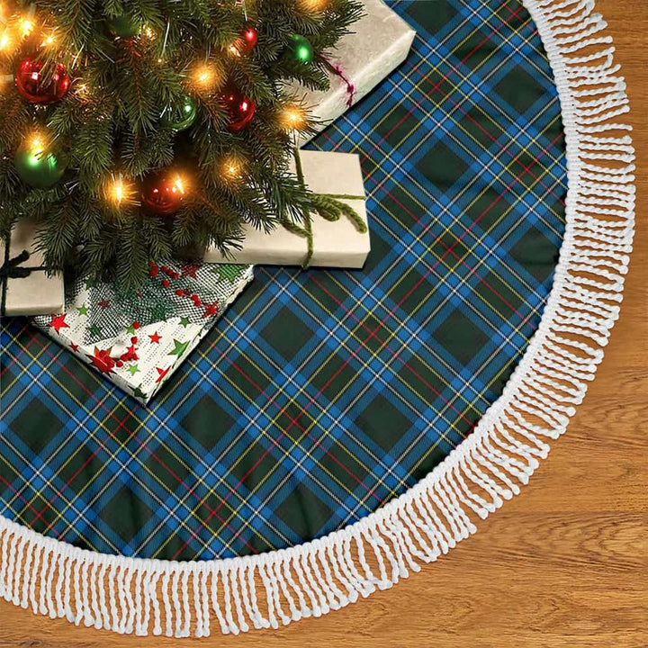 Scottish Cockburn Modern Clan Tartan Christmas Tree Skirt Tassels 2 Tartan Plaid