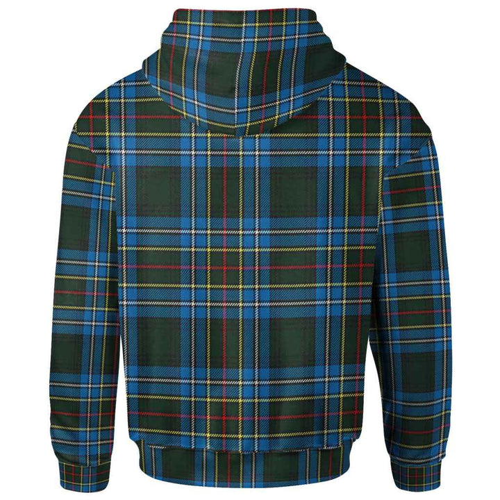 Scottish Cockburn Modern Clan Tartan Hoodie Back Side Tartan Plaid