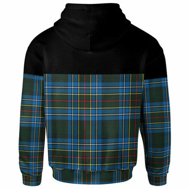 Scottish Cockburn Modern Clan Tartan Hoodie - Horizontal Style Back Side Tartan Plaid