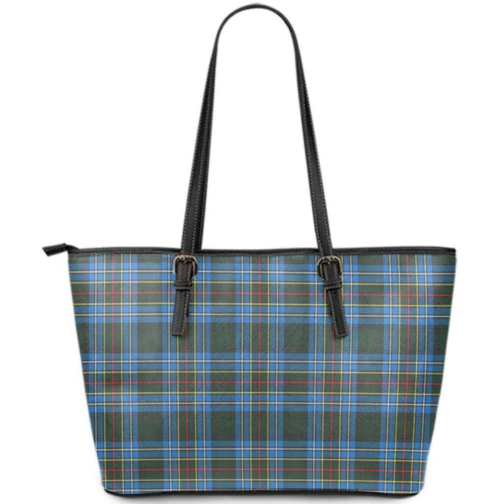 Scottish Cockburn Modern Clan Tartan Leather Tote Tartan Plaid