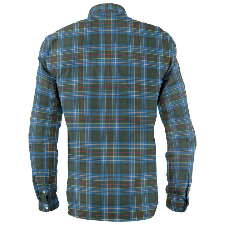 Scottish Cockburn Modern Clan Tartan Long Sleeve Shirt Back Side Tartan Plaid
