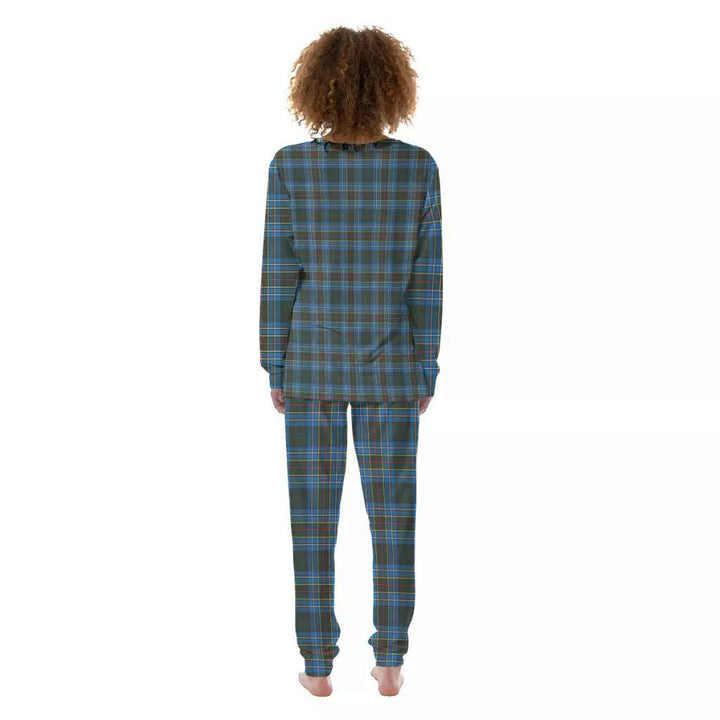 Scottish Cockburn Modern Clan Tartan Pajama Set Women Back Side Tartan Plaid