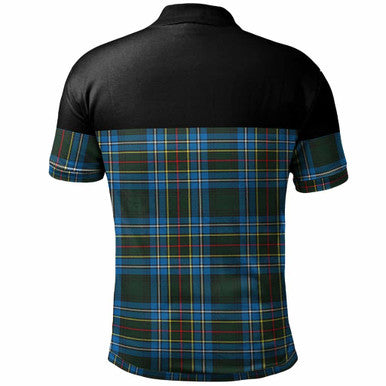 Scottish Cockburn Modern Clan Tartan Polo Shirt - Horizontal Style Back Side Tartan Plaid