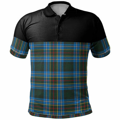 Scottish Cockburn Modern Clan Tartan Polo Shirt - Horizontal Style Front Side Tartan Plaid