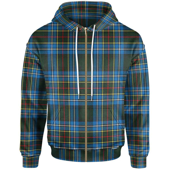 Scottish Cockburn Modern Clan Tartan Hoodie Zip Tartan Plaid